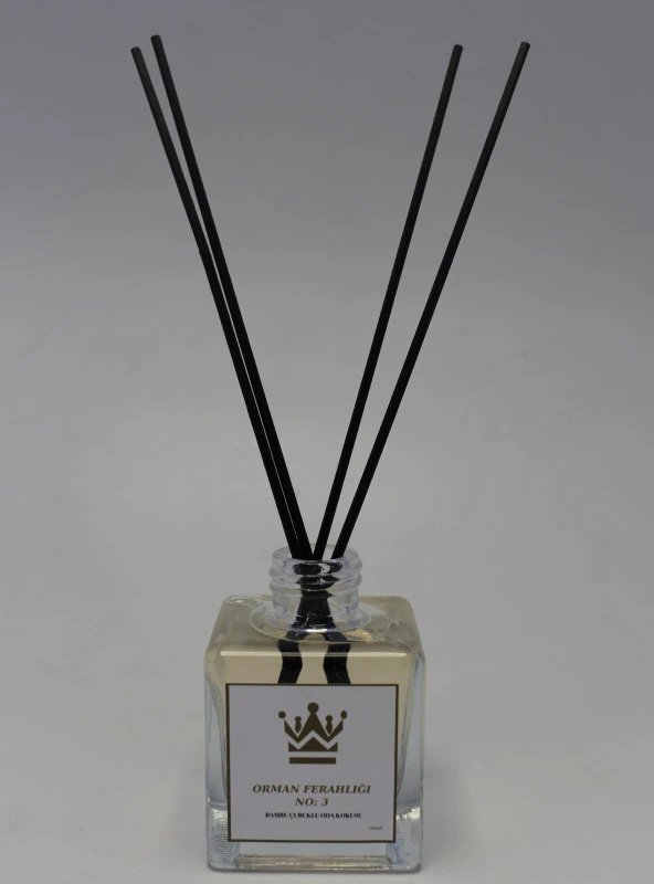 Bambu Çubuklu 3 Çeşit 100 ML Cam Kare Şişe 3 lü Set Oda Kokusu Parfümü Koku Giderici Ferahlatıcı Hava Temizleyici 3*100 ML - 4