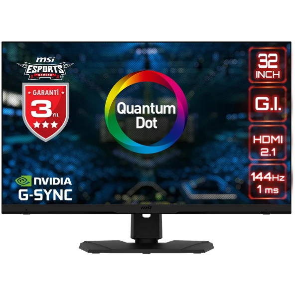 MSI 32 OPTIX MPG321UR QD 3840x2160 (UHD) 16:9 FLAT IPS 144HZ 1MS G-SYNC COMPATIBLE GAMING MONITOR