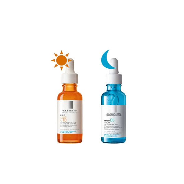 La Roche Posay Anti Aging Bakım Serum Set Pure C10 Serum Ve Hyalu B5 Serum
