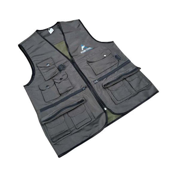 Action Dört Mevsim Çok Cepli Outdoor Spor Yelek Haki - 8