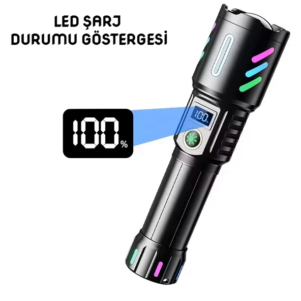 Wison 20W Fosforlu Şarjlı Metal El Feneri  (WS-9944) - 2