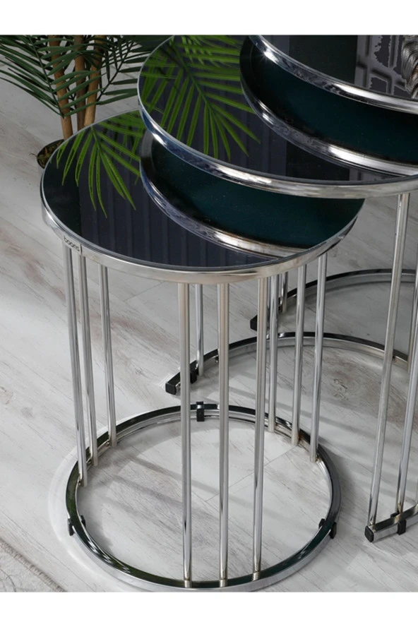 boons Palmira Zigon Sehpa, Krom - Füme Cam - 3