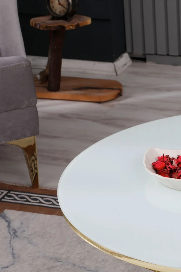 boons Palmira Zigon Sehpa, Beyaz Cam - 2