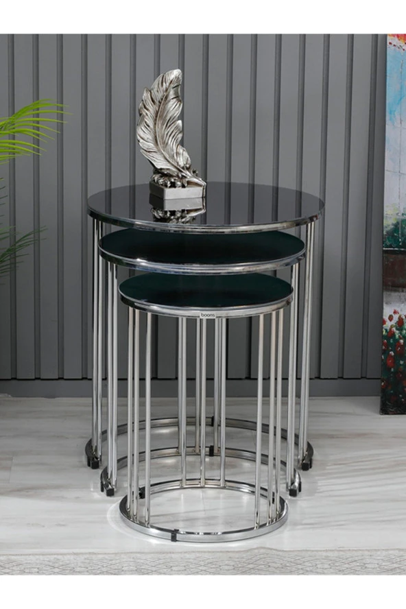 boons Palmira Zigon Sehpa, Beyaz Cam - 4