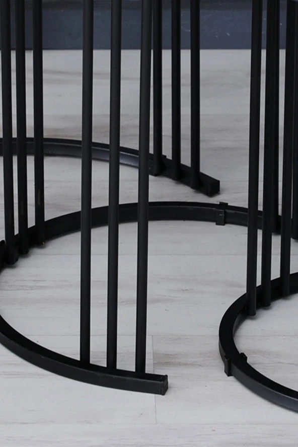 boons Palmira Zigon Sehpa, Siyah Ayak - Siyah Cam - 5