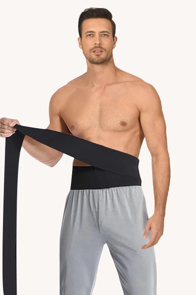 Siyah Unisex İnceltici Zayıflatıcı Sarma Bel Korsesi - Resim 3