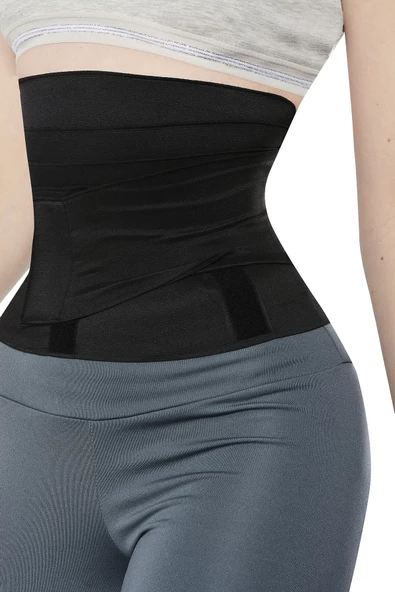 Siyah Unisex İnceltici Zayıflatıcı Sarma Bel Korsesi - Resim 2