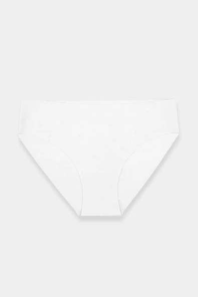 Ekru Lazer Kesim İz Yapmaz Basic Külot - Resim 2