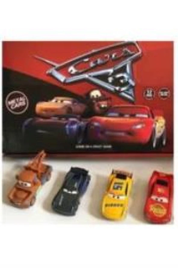 Farbu Cars Metal Arabalar  899-21 4 Araç (4 Renk-Kırmızı -Sarı-Gri-Kahve) - 3