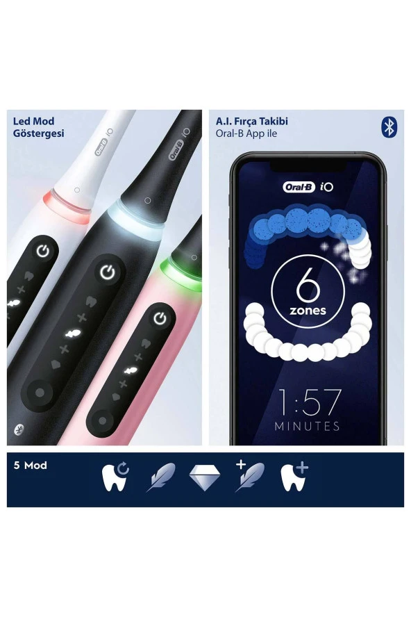 Oral-B İo 5 Şarjlı Diş Fırçası - Mat Siyah - 4