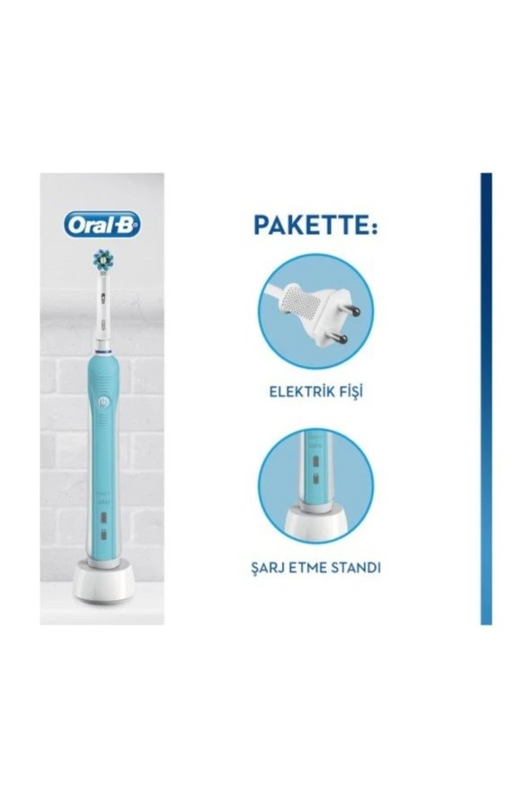 Oral-B Oral B Pro 500 Şarj Edilebilir Şarjlı Diş Fırçası Cross Action - 6