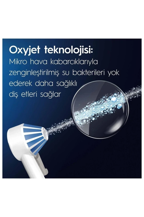 Oral-B Ağız Sağlığı Merkezi Ağız Duşu, 1 Oxyjet Başlığı, 1 Waterjet Başlığı - Resim 3