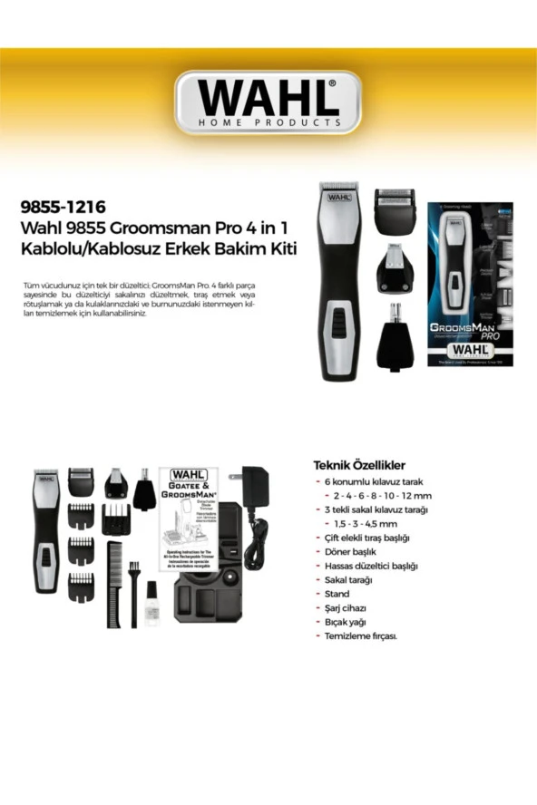 Wahl Groomsman Pro Erkek Bakım Seti 9855-1216 - 3