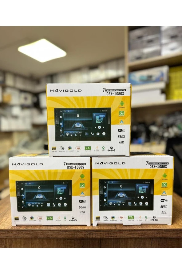 Navigold Dsx-1080 4gb Ram 64gb Hafıza Android Multimedya Double Teyp 7inç Youtube Navigasyon Kamera