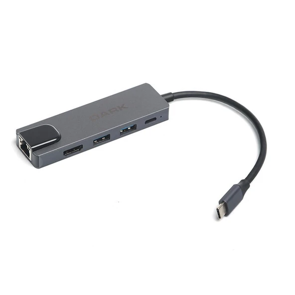 Dark DK-AC-U31X46 5i 1 Arada USB 3.1 Type-C to Ethernet - HDMI - USB 65W Port Çoklayıcı HUB ürün görseli 1