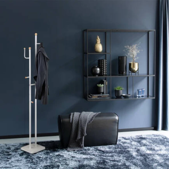 Handy Mate Vitale Metal Ahşap Askılık-Beyaz 35x172x25 cm - 2