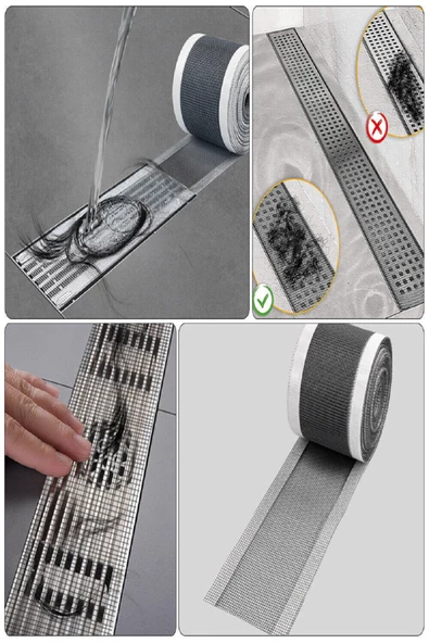 Periboia 4 Metre Yapışkanlı Banyo Gider Koruyucu Saç Toplayıcı – Gider Böcek Koruyucu Gider Süzgeci ürün görseli