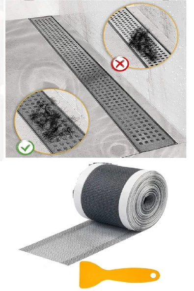 Periboia 4 Metre Yapışkanlı Banyo Gider Koruyucu Saç Toplayıcı – Gider Böcek Koruyucu Gider Süzgeci - Resim 4