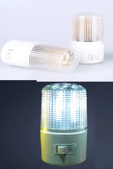 Periboia 4 Ledli Beyaz Işık Gece Lambası Ledli Anahtarlı Çocuk Odası Gece Lambası 0.5W - 4