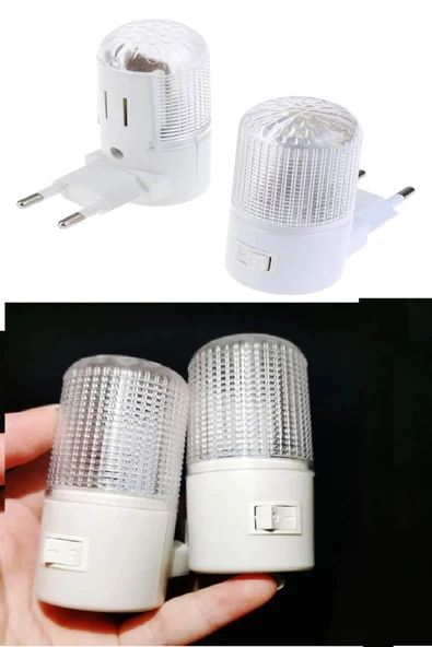 Periboia 4 Ledli Beyaz Işık Gece Lambası Ledli Anahtarlı Çocuk Odası Gece Lambası 0.5W - 5