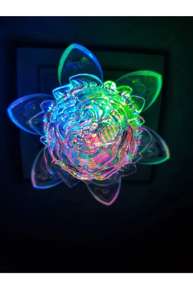 Periboia Gül Figürlü Renkli Rgb Fişli Dekoratif Gece Lambası Çocuk Odası Aydınlatma - 2