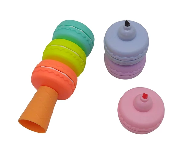 Periboia 6 Renkli Makaron Fosforlu Kalem - High Lihgter