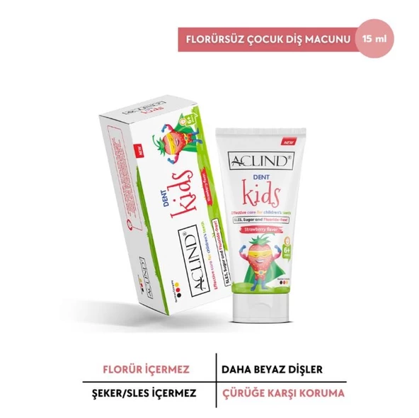 Aclind Aile Diş Macun Seti - Dent Shield 15 ml +100 ml + Dent Kids 15 ml - 6