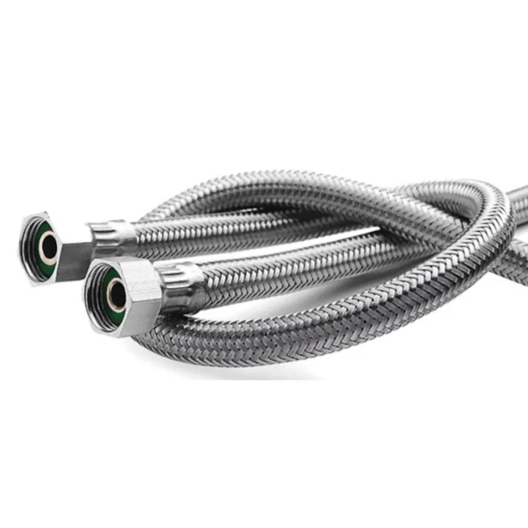 Periboia Spiral Çelik Örgülü Klozet Bağlantı Flex Hortumu - 3/8 - 3/8 - Resim 2