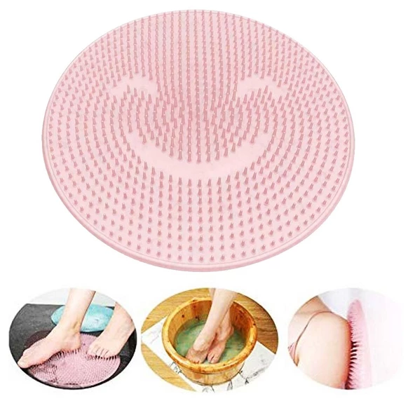 Periboia Silikon Fırçalı Banyo Masaj Matı ve Ayaklar için Topuk Masaj Paspası - 4