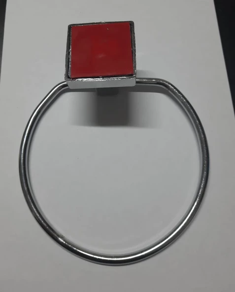 Periboia Piramit Yapışkanlı Yuvarlak Havluluk - Metal Havlu Askısı - Resim 4