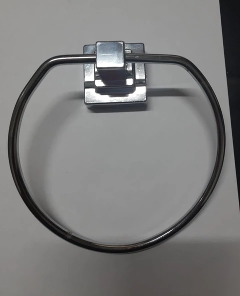 Periboia Piramit Yapışkanlı Yuvarlak Havluluk - Metal Havlu Askısı - Resim 3