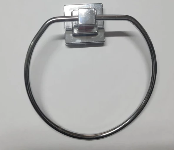 Periboia Piramit Yapışkanlı Yuvarlak Havluluk - Metal Havlu Askısı - Resim 5