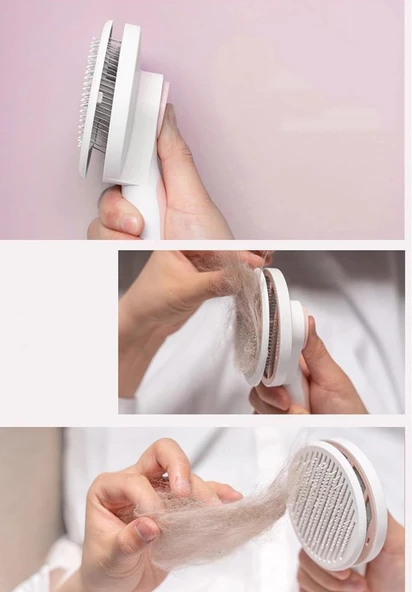 Periboia Kavis Uçlu Kedi Köpek Banyo Ve Tarama Tarağı Kendini Temizleyen Tüy Toplama Fırçası - Resim 3