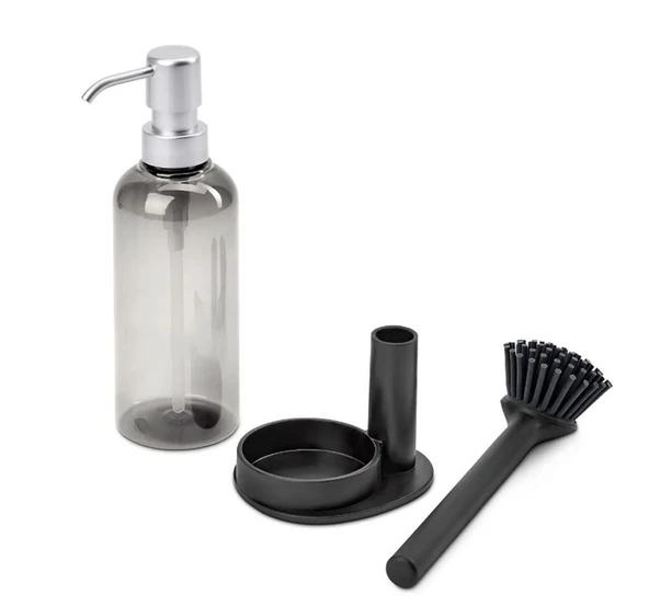 Periboia Silikon Fırçalı Sıvı Sabunluk Deterjanlık - Stantlı Mutfak -Banyo Temizlik Seti ürün görseli