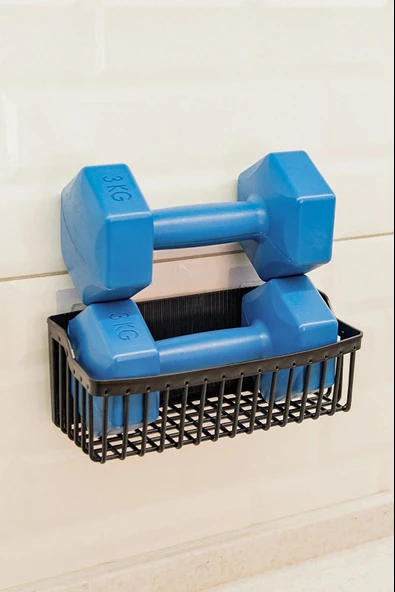 Periboia 2 Li Plastik Yapışkanlı Askılı Mutfak- Banyo Rafı Düzenleyici Duş Şampuanlık - Resim 5