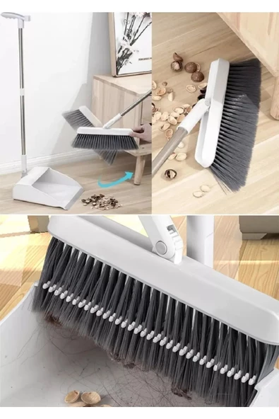 Periboia Faraşlı Kürek Seti - Yer Kaplamaz Tüy Toplayıcı Taraklı Süpürge Temizlik Seti - Resim 2