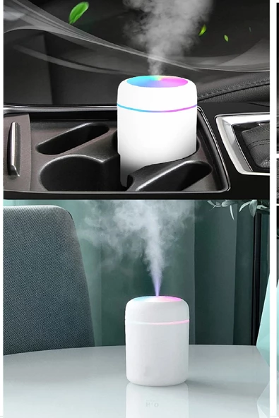 Periboia 300 Ml Ultrasonik Hava Nemlendirici Buhar Makinesi USB li  Işıklı 2 Çubuklu Aroma Difüzörü