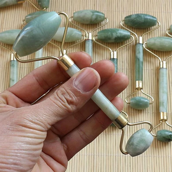 Periboia Doğal Taşı Roller Çift Taraflı Yüz Vücut Cilt Masaj Bakım Aleti - 3