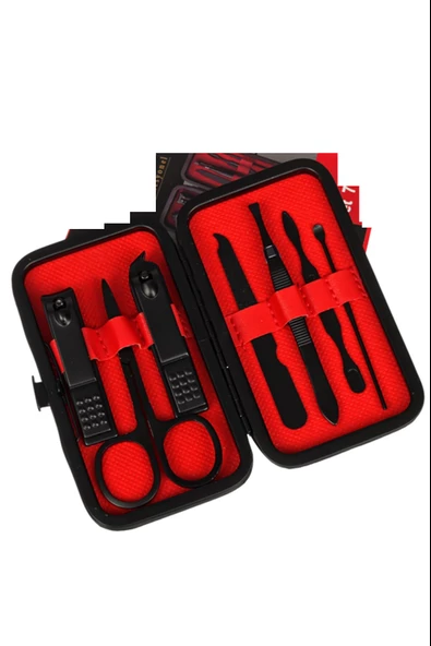 Periboia 7+1 Parça Çantalı Siyah  Manikür Set Tırnak Makası Seti - 2