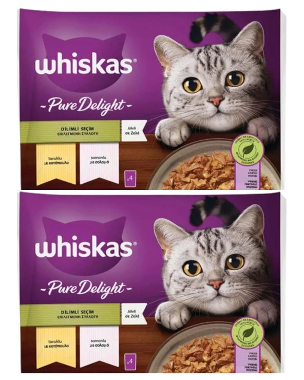 Whiskas Tavuklu ve SomonluYavru Kedi Konservesi 85gr (4 lü) 2 Paket