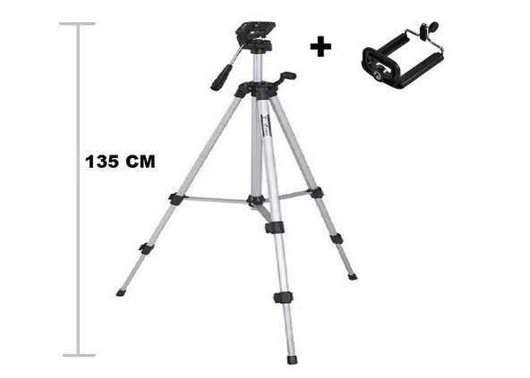Periboia Tripod : Telefon ve Kamera Tutucu Ayak + Telefon Tutucu - 105Cm - 2