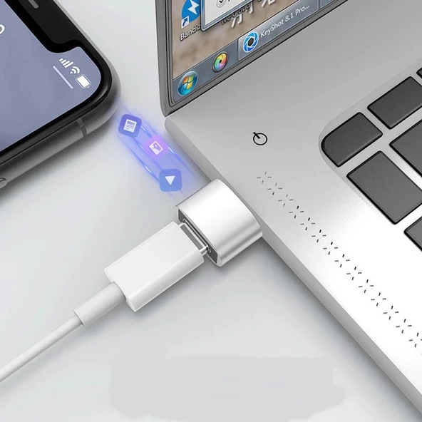 Periboia Type-C to USB ye Dönüştürücü - Bilgisayar- Şarj Adaptörü - Telefon Uç Dönüştürücü - 4