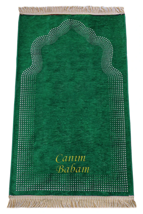 Babalar Günü Yasin Kitabı Tesbih Kişiye Özel İsimli Seccade Seti Yeşil - Resim 5