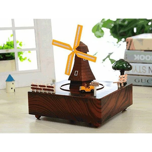 Periboia Değirmen Etrafında Dönen Araba Müzik Kutusu