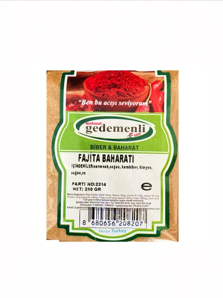 FAJİTA BAHARATI 250 GR ürün görseli