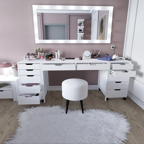 Midoser Duru Makyaj Masası Seti ( Ayna Hariç) - 200 Cm - 2