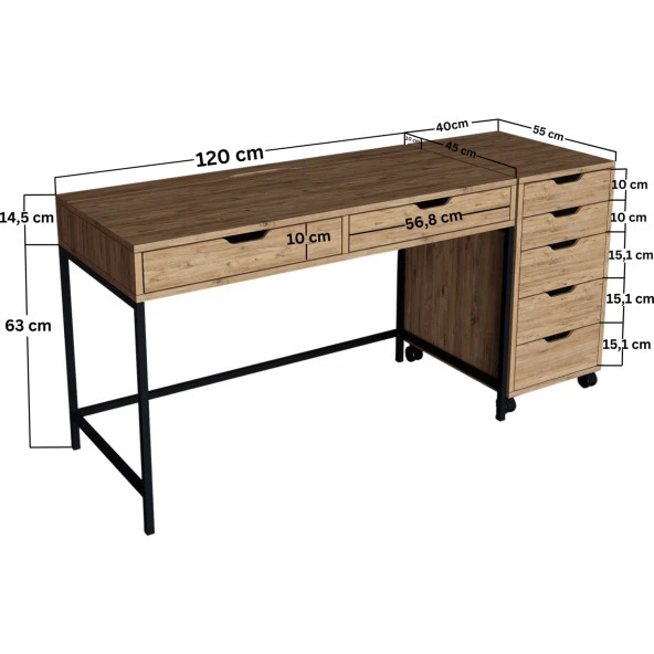 Midoser Atlas Çalışma Masası Takımı - 5