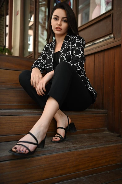 Kadın-Desenli Yarım Kol Ceket 1035-22 - 5