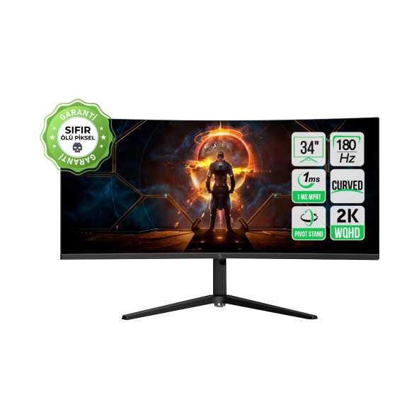 Gamepower WQ34 34'' 1ms 180Hz Curved 2k Uwqhd 3440x1440 Gaming Monitör