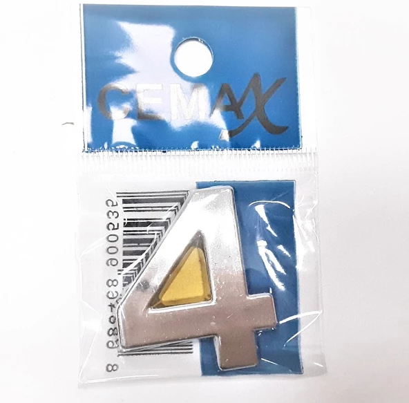 Periboia 4 Cm Plastik Krom Kaplama Kapı Numarası - 4 - 2